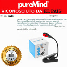 Carica l'immagine nel visualizzatore di Gallery, Puremind Lampada Lettura Luce Rossa con Pinza USB Ricaricabile - Senza Luce Blu + Flicker Free - Collo Flessibile 360º +