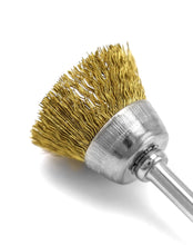 Carica l'immagine nel visualizzatore di Gallery, QWORK® 36 Pezzi Spazzole Metalliche per Trapano Smerigliatrice, Spazzole Ottone Spazzole Acciaio per Pulizia Molatura Lu