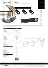Carica l'immagine nel visualizzatore di Gallery, EDO Lampada Faretti da Soffitto Orientabili MALGA GU10 Nero, Faretti 3 Luce, Faretto da Parete Interno per Barra, Lampad