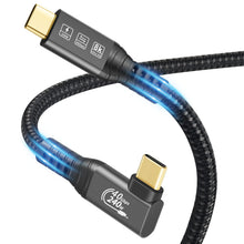 Carica l'immagine nel visualizzatore di Gallery, Cavo USB4 Thunderbolt 4 - 240W USB C a USB C per Ricarica, Dati 40 Gbps, HDR 8K @ 60Hz, 90 Gradi per Hub, Dock MacBook, 