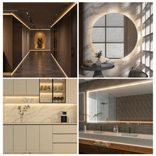Carica l'immagine nel visualizzatore di Gallery, WOBSION Striscia LED Cucina COB 5 Metri Dimmerabile con RF Telecomando,Bianco Naturale Strisce Kit 4000K per Festa,la Casa,Bar,Camera e Armadio,24V GS Alimentatore Luminoso Luci da 320LEDs/M,CRI90+
