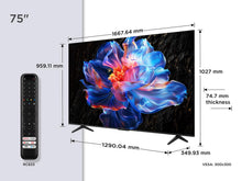 Carica l'immagine nel visualizzatore di Gallery, TCL 75V6C TV 75" 4K UHD Smart LED TV, 4K HDR, Google TV con design senza bordi (Dolby Audio, Motion Clarity, compatibile con Google Assistant e Alexa)