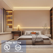 Carica l'immagine nel visualizzatore di Gallery, JOYLIT PRO Striscia LED 24V 5 Metri Luce Calda 3000K SMD 2835 126LEDs/M, 2000LM/M Alta Luminosità Dimmerabile 18W/M Bian