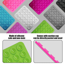Carica l'immagine nel visualizzatore di Gallery, 8 ventose in silicone, supporto quadrato a ventosa, ventosa per cellulare accessori mobili su un lato in silicone, adatt