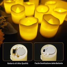 Carica l'immagine nel visualizzatore di Gallery, BUCOMTU 24 Pezzi Candele LED Candele con Fiamma Oscillante Senza Fiamma, Lumini a Batteria, Luce Bianca Calda per Decora