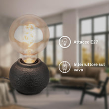Carica l'immagine nel visualizzatore di Gallery, Briloner - Lampada da tavolo con interruttore a filo, base in ceramica, E27 max. 25W, lampada da comodino, scrivania, co