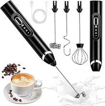 Carica l'immagine nel visualizzatore di Gallery, GOSCIEN Ricaricabile USB Frullino Montalatte Elettrico 3 Velocità Regolabili Basso Rumore Facile Schiumatore Latte Schiuma Latte Cappuccino Portatile con 2 Fruste in Acciaio Inox per il Caffè, Uova