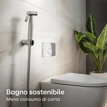 Carica l'immagine nel visualizzatore di Gallery, Praknu Idroscopino per WC in Acciaio Inox – Doccetta Bidet con Supporto