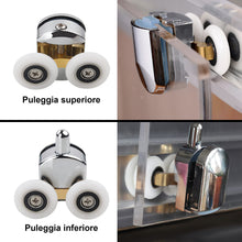 Carica l'immagine nel visualizzatore di Gallery, 4 Set Rulli Per Porta Doccia.Rotelle Box Doccia Diametro e' 25 mm. Ruote Della Doccia per Vetro 4-6 mm.Rulli Doccia per 