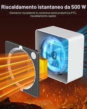 Carica l'immagine nel visualizzatore di Gallery, 500W Termoventilatore Basso Consumo, Stufetta Ceramica, Scaldabagno Elettrico Integrati, Stufetta Elettrica PTC, Doble P