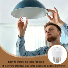 Carica l'immagine nel visualizzatore di Gallery, 2 Pezzi Adattatore Portalampada E27, Set Adattatore Presa per Lampadina 2 Poli Portalampada a Vite Convertitore Base Lam