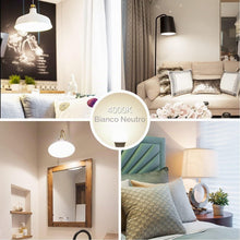 Carica l'immagine nel visualizzatore di Gallery, LVWIT Lampadina a LED E27, Forma A60, 8W Equivalenti a 60W, Luce Bianca Naturale 4000K, 806Lm, Consumo Basso, Risparmio 