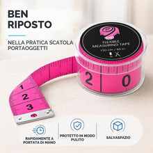 Carica l'immagine nel visualizzatore di Gallery, Metro a nastro 2 in 1 cm + INCH metro da sarto 150 cm in scatola (150 cm rosa)