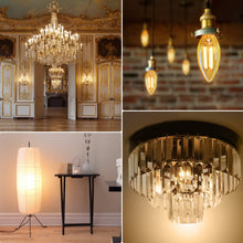Carica l'immagine nel visualizzatore di Gallery, Aigostar Lampadina Stile Vintage Filamento LED E14, C35 4W (Equivalenti a 35W), 400 Lumen, Bianco Caldo 2200K, CRI＞80, A