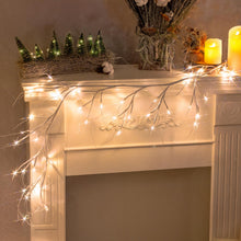Carica l'immagine nel visualizzatore di Gallery, Ramo di luce bianca pura Rotang con 48 LED bianchi caldi, alimentato elettricamente, stringa di luci decorazione per cam