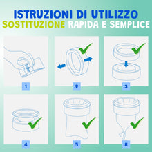 Carica l'immagine nel visualizzatore di Gallery, LillOne XXL-SET 10 Ricariche da Oltre 10 Metri + 1 Cassetta Riutilizzabile - Compatibili con Mangiapannolini Maialino Fo