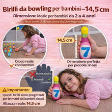 Carica l'immagine nel visualizzatore di Gallery, MandA® Birilli Bowling Bambini - Set di Bowling per Bambini - Regalo Borsa Trasporto - Giochi per Bambini di 2-5 Anni - 