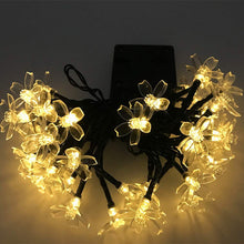 Carica l'immagine nel visualizzatore di Gallery, JZK 6.5m Impermeabile catena luminosa led solare da esterno interno fiore stringa lucine luci a LED bianco caldo per dec