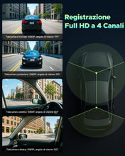 Carica l'immagine nel visualizzatore di Gallery, LAMTTO Dash Cam Auto 360 Gradi Dashcam Controllo APP WiFi 5G 4 Canali Telecamera per Auto Monitoraggio del Parcheggio IR Visione Notturna Kit di Cablaggio Scheda 128GB Gratuita