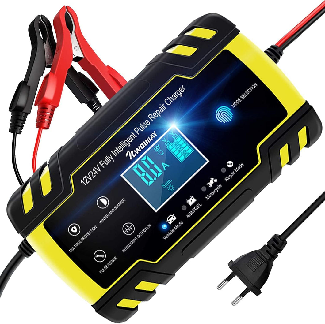 InThoor Caricabatterie Auto 12V/24V 6A, Mantenitore di Carica Moto...