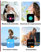 Carica l'immagine nel visualizzatore di Gallery, GRV Smartwatch Uomo Donna Chiamate Bluetooth per Android iOS Nero
