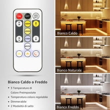 Carica l&#39;immagine nel visualizzatore di Gallery, Lepro 5M Striscia LED Dimmerabile, 3000K-6000K (Bianco Caldo a Freddo) Strisce LED Autoadesive, 3 Modalità, 300 LED SMD 2835, 12V Striscia Luminosa LED Flessibile per Decorazione Interna Casa Festa
