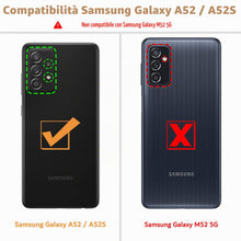 Carica l'immagine nel visualizzatore di Gallery, Ganbary Cover Samsung Galaxy A52 4G / A52 5G / A52S 5G, Completa Protettiva Caso PU Pelle Premium Portafoglio Custodia p