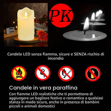 Carica l'immagine nel visualizzatore di Gallery, Candele LED 2 pezzi Candela con Fiamma Tremolante Ricaricabili a Telecomando Funzione Timer Realizzato in Paraffina con 