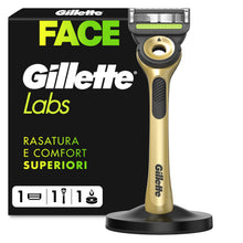 Carica l'immagine nel visualizzatore di Gallery, GilletteLabs Rasoio A Mano Libera Con Barra Esfoliante, 1 Manico + 1 Lametta Di Ricambio, Include Base Magnetica Premium