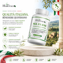 Carica l'immagine nel visualizzatore di Gallery, ALL IN ONE, Integratore capelli uomo - Vitamine capelli con Serenoa Repens 640 mg e Biotina alta titolazione - Zinco, Se