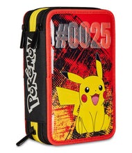 Carica l'immagine nel visualizzatore di Gallery, Seven Astuccio Scuola 3 Scomparti, PIKACHU - POKEMON, Giallo Rosso - Portapenne Multi Scomparto Con Matite, Penne e Colori