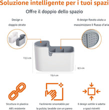Carica l'immagine nel visualizzatore di Gallery, Amazon Basics Organizer da bancone e da parete per utensili, Grigio
