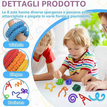 Carica l'immagine nel visualizzatore di Gallery, 8 Pezzi Fidget Toys Bastoncini Sensoriali In Silicone,Giocattoli Antistress