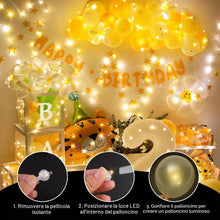 Carica l'immagine nel visualizzatore di Gallery, 50 Pezzi Mini LED Palloncini Luci, Arancione Caldo, con 2 Batterie LR41