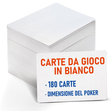 Carica l'immagine nel visualizzatore di Gallery, LotFancy Carte da Gioco vuote, 180 Pezzi, Carte Bianche 63 x 88 mm