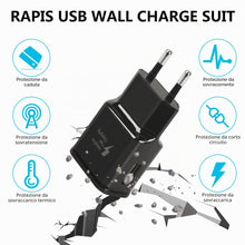 Carica l'immagine nel visualizzatore di Gallery, Caricabatterie Ricarica Rapida AFC 2A USB Alimentatore con cavo Micro USB da 1,5 m Per Samsung Galaxy S7/S7 Edge/S6/S6 E