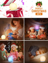 Carica l'immagine nel visualizzatore di Gallery, KOOFIT Luce Notturna Bambini, Lampada Notturna per Bambini con 8 Colori RGB e Timer, USB Ricaricabile Lampada da Comodin