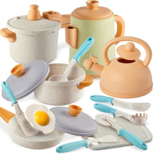 Carica l&#39;immagine nel visualizzatore di Gallery, BUYGER Set Giocattoli da Cucina per Bambini, Pentole e Padelle Giocattolo Accessori Cucina Bambini, Pentolini Giochi di Ruolo Cucina per Bambini 3 + Anni