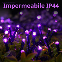 Carica l'immagine nel visualizzatore di Gallery, ODEETRONIC Luci Halloween per Esterno, 20M 200 LED Viola Catena Luminosa Interno a Batteria Impermeabile 8 Modalità Cate