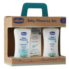 Carica l'immagine nel visualizzatore di Gallery, Chicco Baby Moments Set con Bagno Corpo da 200 Ml, Shampo Senza Lacrime da 200 ml, Pasta Lenitiva da 100 Ml, Idea Regalo