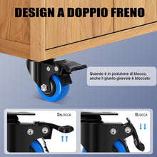 Carica l'immagine nel visualizzatore di Gallery, 50mm Ruote per Mobili con stelo filettato M8 x 1,25x 25mm, Ruote per Carrello Carichi Pesanti Capacità 270KG, 360 Gradi 