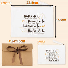 Carica l&#39;immagine nel visualizzatore di Gallery, Pochette Amica Regalo, Pochette Trucchi Donna Amica, Regalo Amica Compleanno Regalo Migliore Amica Donna Natale Laurea, Trousse Trucchi Donna Regalo-Frase sul FRONTE RETRO