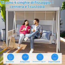 Carica l'immagine nel visualizzatore di Gallery, AOOWU Copertura per Dondolo da Giardino, 3 Posti Copertura Altalena Impermeabile, Antivento Antipolvere, Tessuto Oxford 