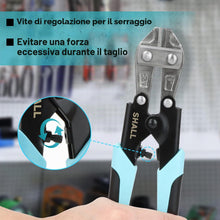 Carica l'immagine nel visualizzatore di Gallery, SHALL Mini tagliapasse, 210 mm/8 pollici Heavy Duty Wire Cutter, impugnatura ergonomica a due colori, serratura di sicur