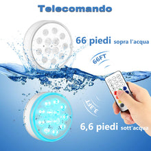 Carica l'immagine nel visualizzatore di Gallery, Czemo Ricaricabile Luci LED per Piscina Subacquea con Telecomando, Luce Sommergibili Piscina Luci per Laghetto, LED Impe