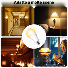 Carica l'immagine nel visualizzatore di Gallery, 5 lampadine LED E27 con sensore di movimento, lampadina LED con sensore di movimento PIR lampada 12W bianco caldo 2700K 
