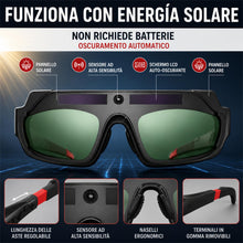 Carica l'immagine nel visualizzatore di Gallery, Occhiali Saldatura Automatici Professionali - Oscuramento a Energia Solare - Occhiali per Saldatura + da Saldatore + Pro