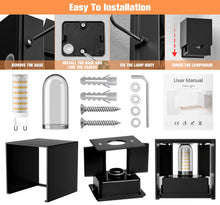 Carica l'immagine nel visualizzatore di Gallery, YrgePowk 2 Pezzi Lampade da Esterno Parete con 9W 3000K Bianco Caldo G9 Sorgente Luminosa Sostituibile，Moderna Applique da Esterno IP65 Impermeabile Angolo del Fascio Regolabile（Nero）