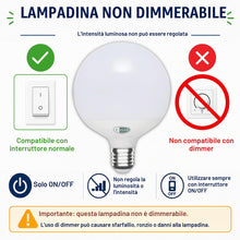 Carica l'immagine nel visualizzatore di Gallery, CLAR - Lampadina Led E27 Sfera Grande, Globo, E27 LED 4000K 25W (Pack 3)