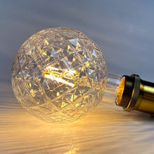 Carica l'immagine nel visualizzatore di Gallery, Lampadina LED Edison, sfera grande effetto cristallo, G125, 4 W, 220/240 V, E27, vintage, a filamento, lampadina decorat